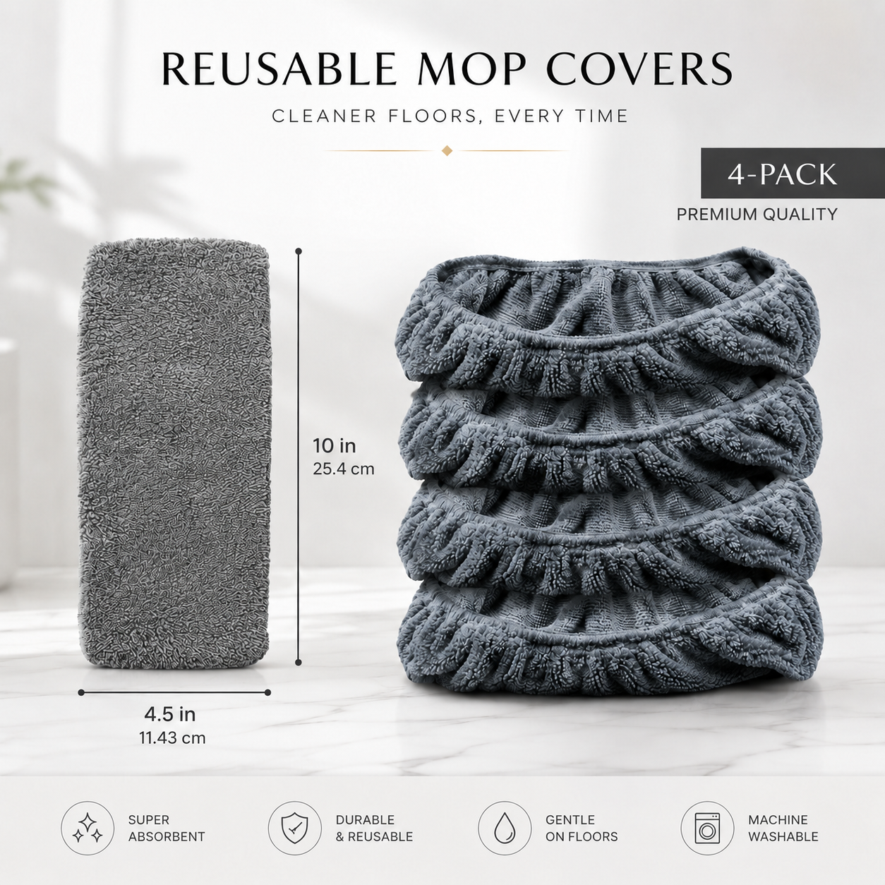Reusable Mop Covers – 4 Pack